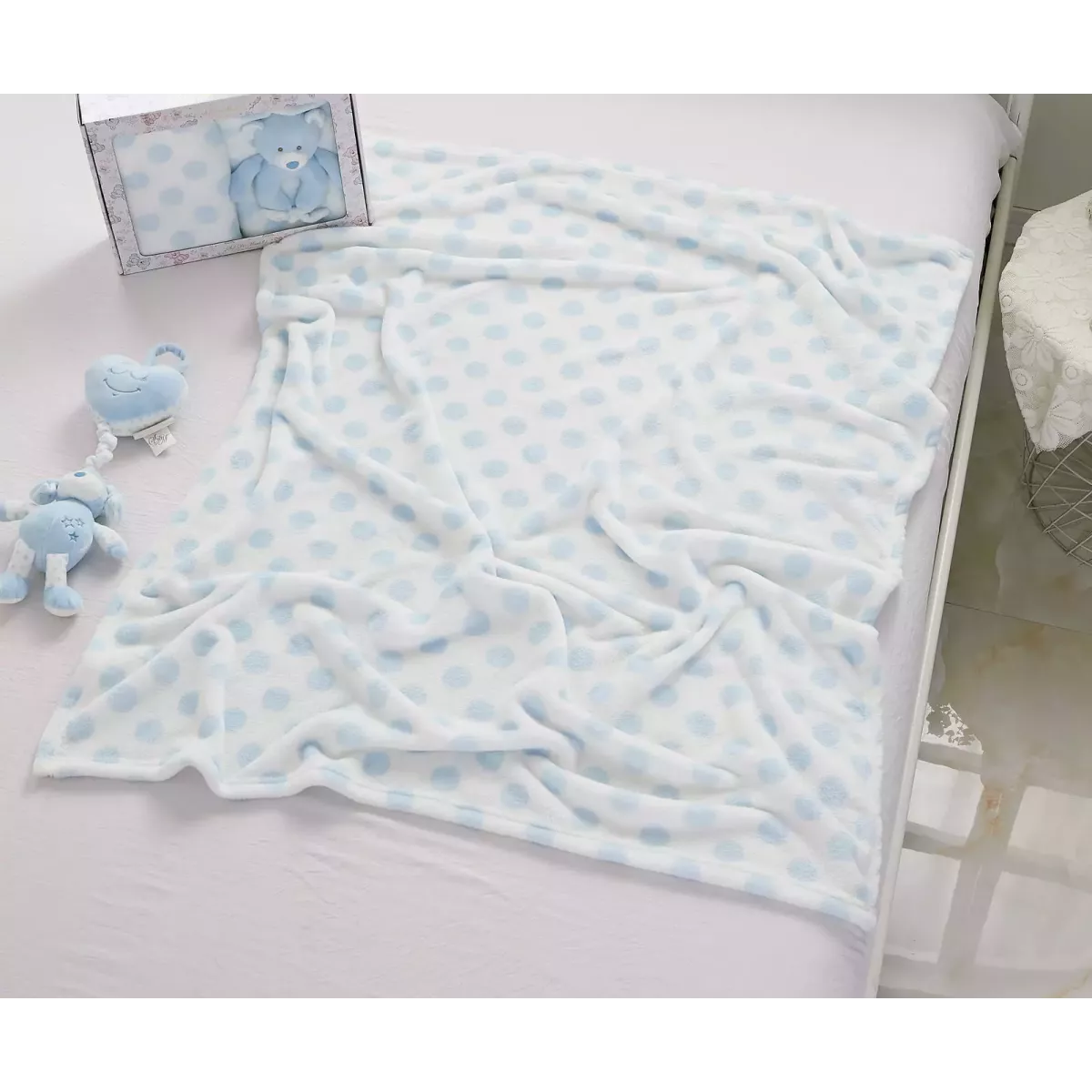 Плед детский Sofi de Marko “№2” (голубой) + игрушка