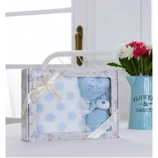 Плед детский Sofi de Marko “№2” (голубой) + игрушка