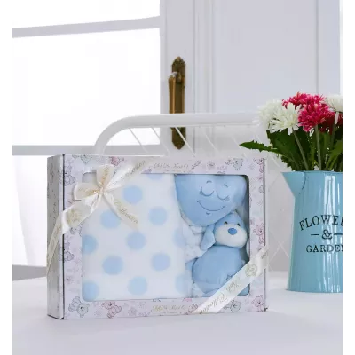 Плед детский Sofi de Marko “№2” (голубой) + игрушка