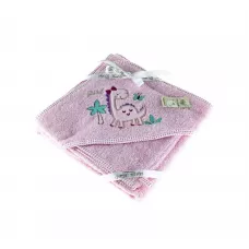 Полотенце-уголок и мочалка Sofi De Marko “FANNY DINO” (розовый), 80x80
