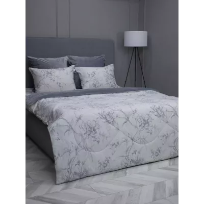 Комплект с одеялом KAZANOV.A “Дафна” нави графит (хлопок-велюр), евро