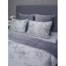 Комплект с одеялом KAZANOV.A “Дафна” нави графит (хлопок-велюр), евро
