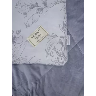 Комплект с одеялом KAZANOV.A “Дафна” нави графит (хлопок-велюр), евро