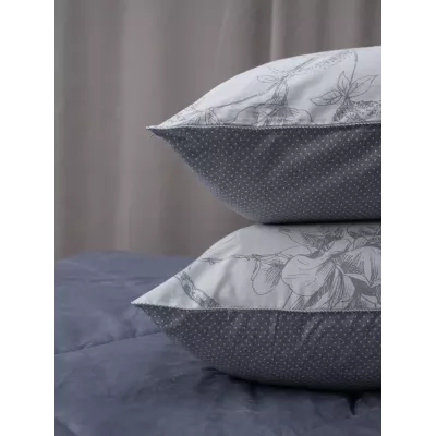 Комплект с одеялом KAZANOV.A “Дафна” нави графит (хлопок-велюр), евро