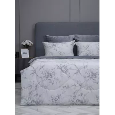 Комплект с одеялом KAZANOV.A “Дафна” нави графит (хлопок-велюр), евро