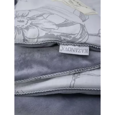 Комплект с одеялом KAZANOV.A “Дафна” нави графит (хлопок-велюр), евро