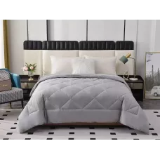 Двустороннее одеяло полуторное Sofi De Marko «Монако» серый (велюр-сатин) 160х220