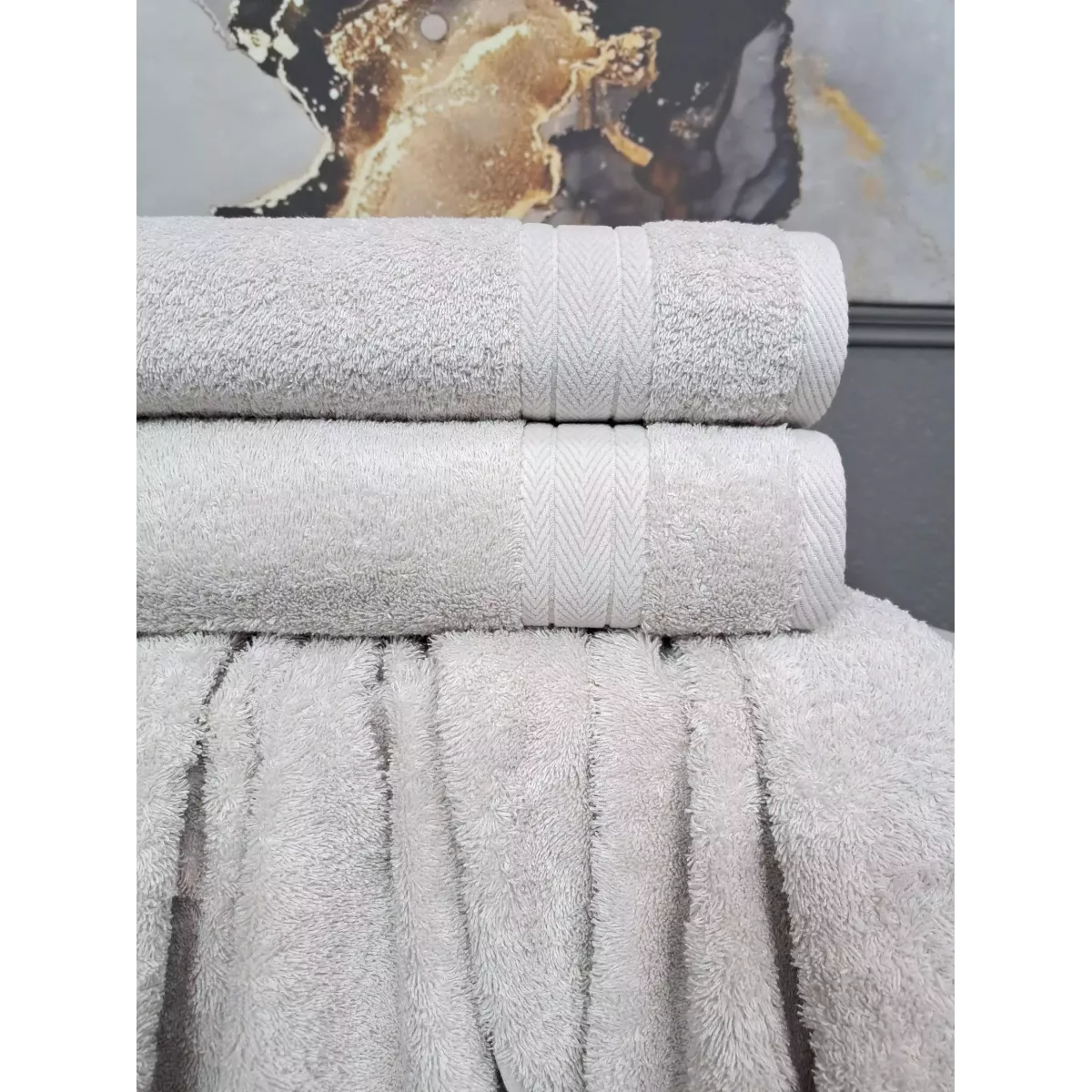 Махровое полотенце Kazanov.a “Arno” (лаванда платина), 50х90