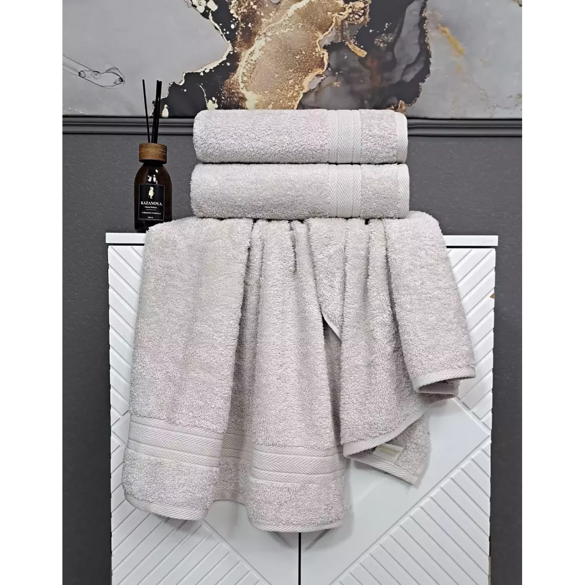 Махровое полотенце Kazanov.a “Arno” (лаванда платина), 50х90