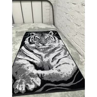 Махровое полотенце Самойловский текстиль "Тигр" черный/светло-серый, 50х90