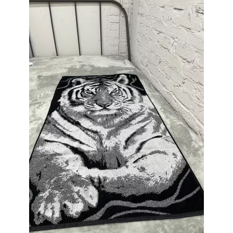 Махровое полотенце Самойловский текстиль "Тигр" черный/светло-серый, 50х90