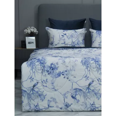 Комплект с одеялом KAZANOV.A “Королек” индиго жемчуг (египетский хлопок-велюр), евро