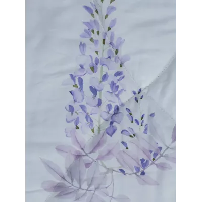 Комплект с одеялом KAZANOV.A “Акация” лаванда платина (египетский хлопок-велюр), 1.5 спальный