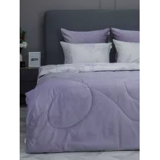 Комплект с одеялом KAZANOV.A “Акация” лаванда платина (египетский хлопок-велюр), 1.5 спальный