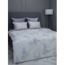 Комплект с одеялом KAZANOV.A “Акация” лаванда платина (египетский хлопок-велюр), 1.5 спальный