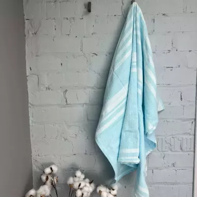 Полотенце Самойловский текстиль "Полоски" (бирюзовый), 100х150