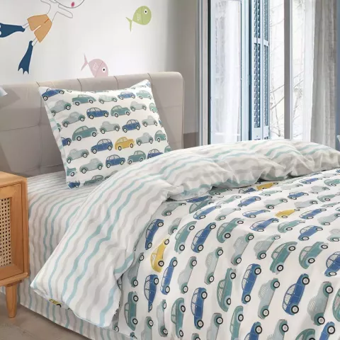 Комплект постельного белья Sofi De Marko “Машинки ретро”, 1.5 спальный