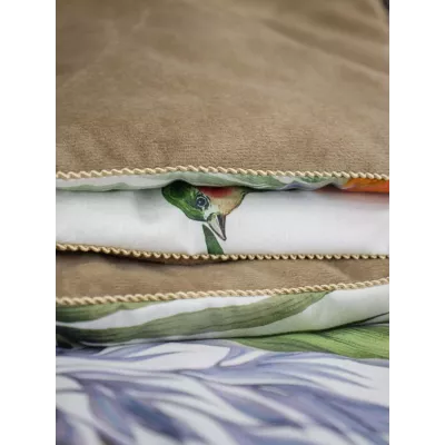 Комплект с одеялом KAZANOV.A “Колибри Каллиопа” бежевый жемчуг (египетский хлопок-велюр), евро