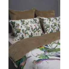 Комплект с одеялом KAZANOV.A “Колибри Каллиопа” бежевый жемчуг (египетский хлопок-велюр), евро