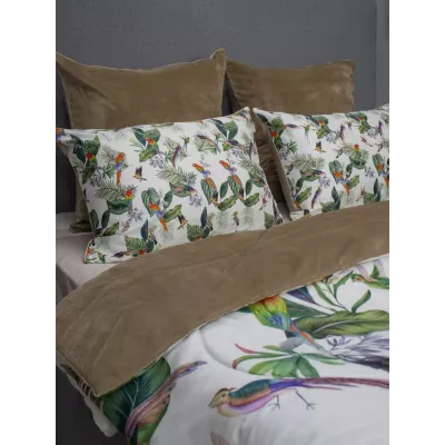 Комплект с одеялом KAZANOV.A “Колибри Каллиопа” бежевый жемчуг (египетский хлопок-велюр), евро