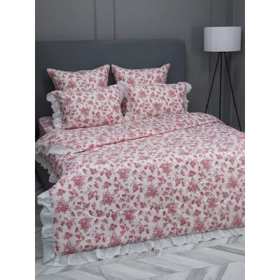 Комплект с одеялом KAZANOV.A Corsica Village "Хлоя" (пыльная роза/жемчуг), евро