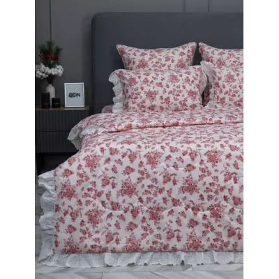 Комплект с одеялом KAZANOV.A Corsica Village "Хлоя" (пыльная роза/жемчуг), евро