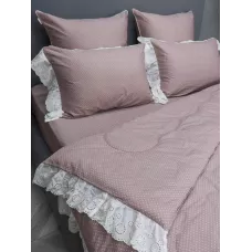 Комплект с одеялом KAZANOV.A Corsica Village "Писели" пыльная роза/жемчуг (премиум хлопок), евро