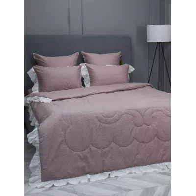 Комплект с одеялом KAZANOV.A Corsica Village "Писели" пыльная роза/жемчуг (премиум хлопок), евро