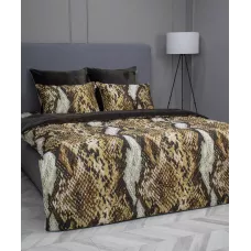 Комплект с одеялом KAZANOV.A “Питон” капучино беж (хлопок-велюр), евро