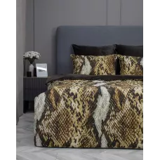 Комплект с одеялом KAZANOV.A “Питон” капучино беж (хлопок-велюр), евро