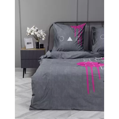 Комплект постельного белья Волшебная ночь Игра в кальмара "Gift" (сатин), евро