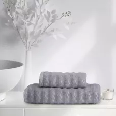 Набор полотенец Verossa "Wave&pixels" Графит/Белый, 50х90 и 70х140