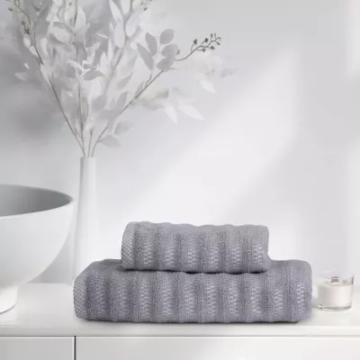 Набор полотенец Verossa "Wave&pixels" Графит/Белый, 50х90 и 70х140