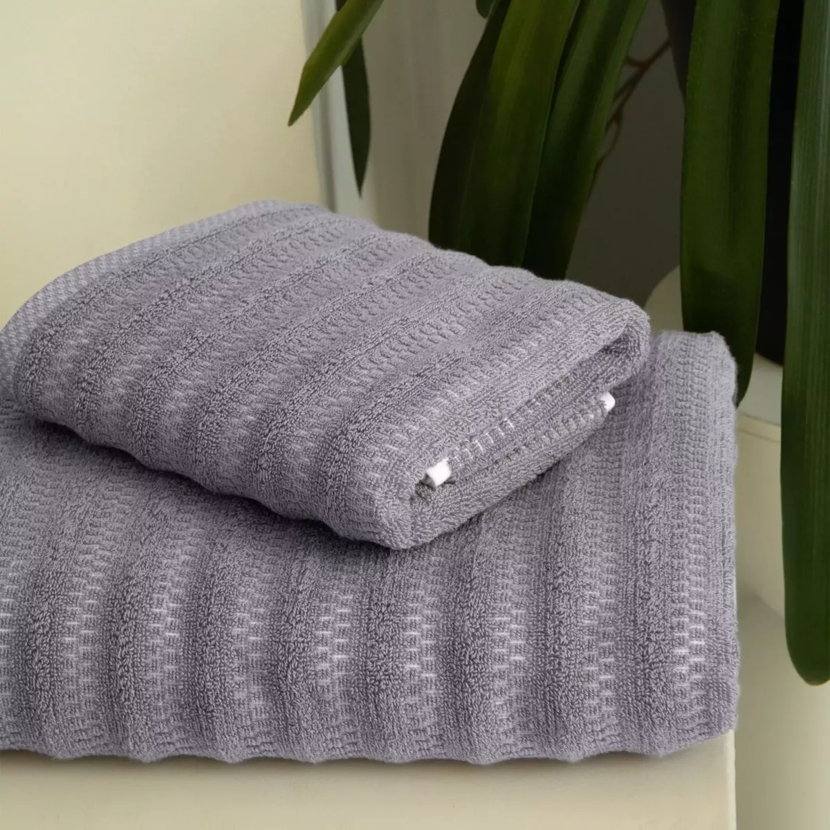 Набор полотенец Verossa "Wave&pixels" Графит/Белый, 50х90 и 70х140