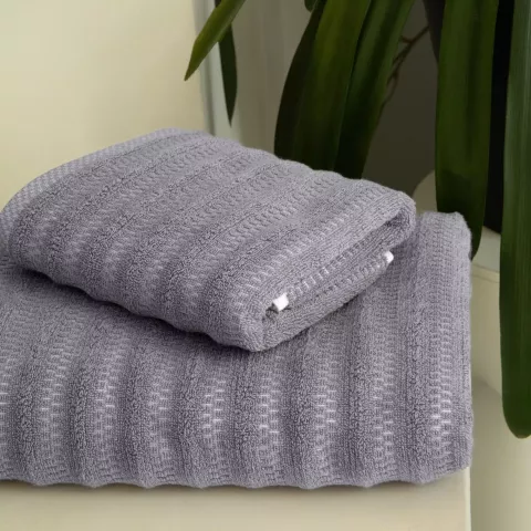 Набор полотенец Verossa "Wave&pixels" Графит/Белый, 50х90 и 70х140