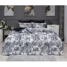 Комплект с одеялом KAZANOV.A “Нала” индиго жемчуг (египетский хлопок-велюр), 1.5 спальный