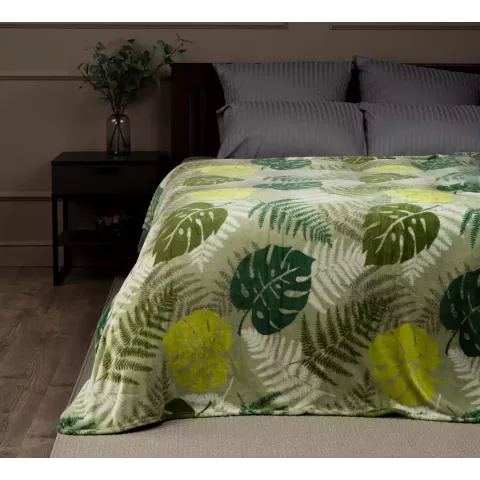 Плед TexRepublic Absolute “Монстера и папоротник”, 150х200