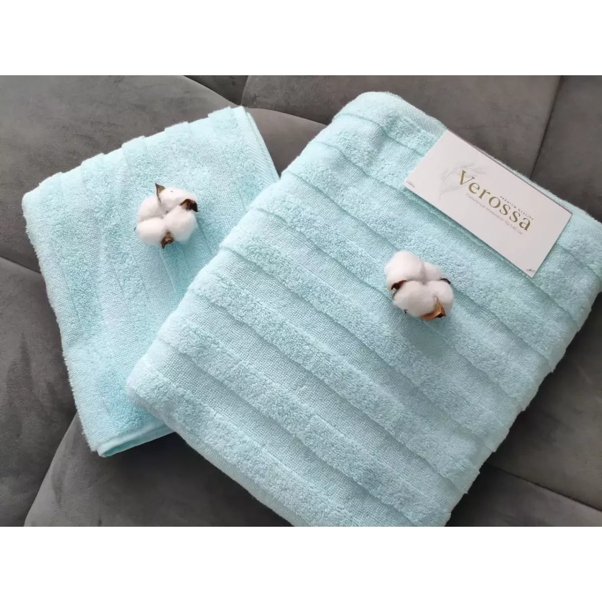 Махровое банное полотенце Verossa “Stripe” (нежно-голубой), 70х140