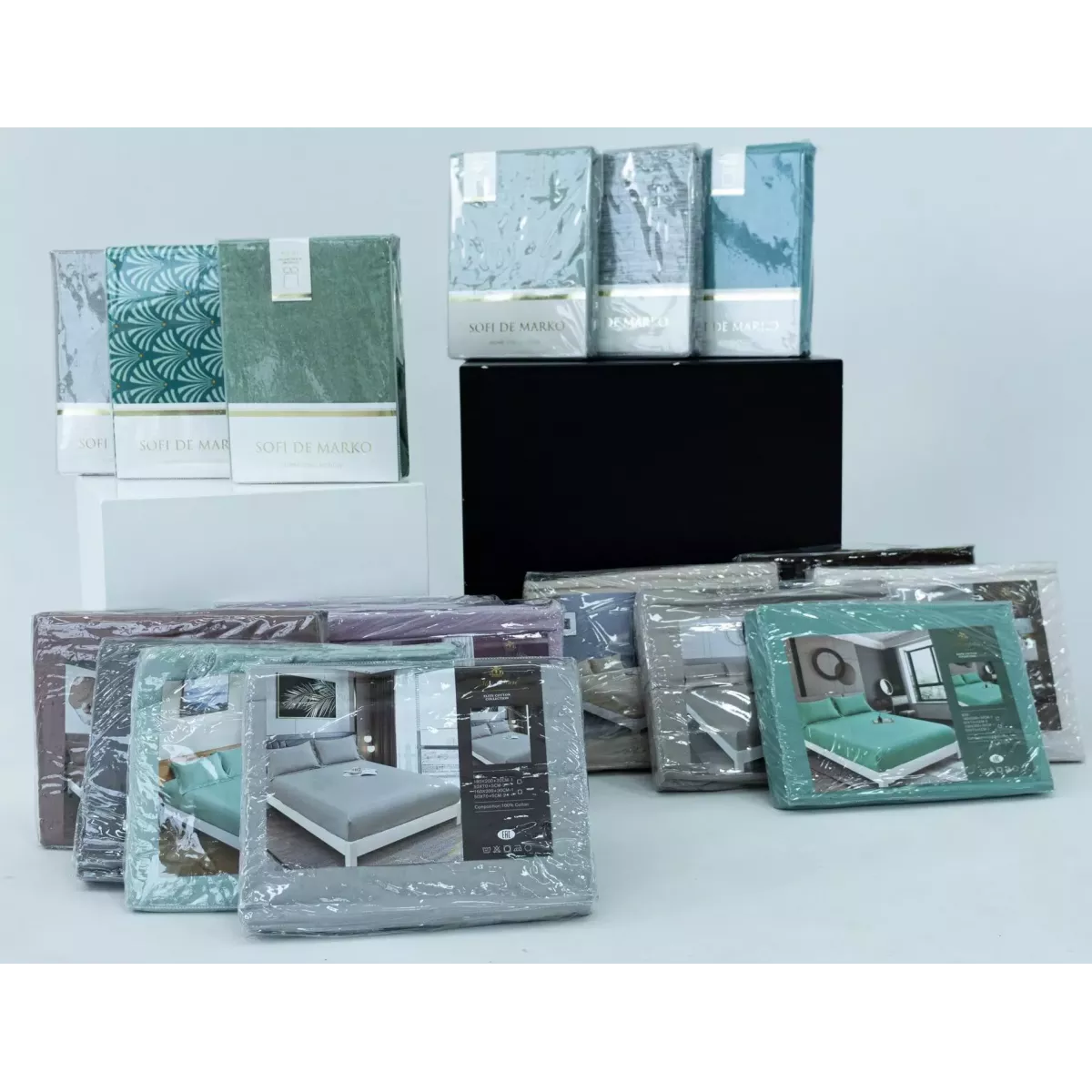 Комплект из простыни на резинке и наволочек Sofi De Marko "Римма", 160х200+50х70