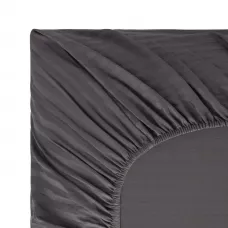 Простыня на резинке Sofi De Marko "Морган" страйп-сатин (антрацит), 160х200х30