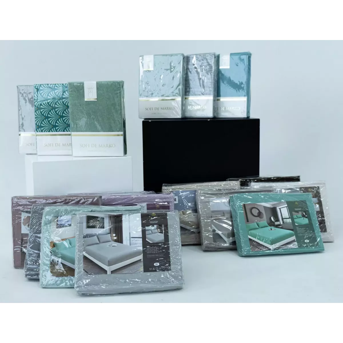 Комплект из простыни на резинке и наволочек Sofi De Marko "Лавия", 160х200+50х70