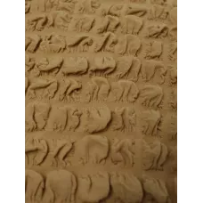 Чехол на угловой диван с оборкой бежевый