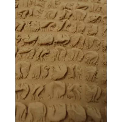 Чехол на угловой диван с оборкой бежевый