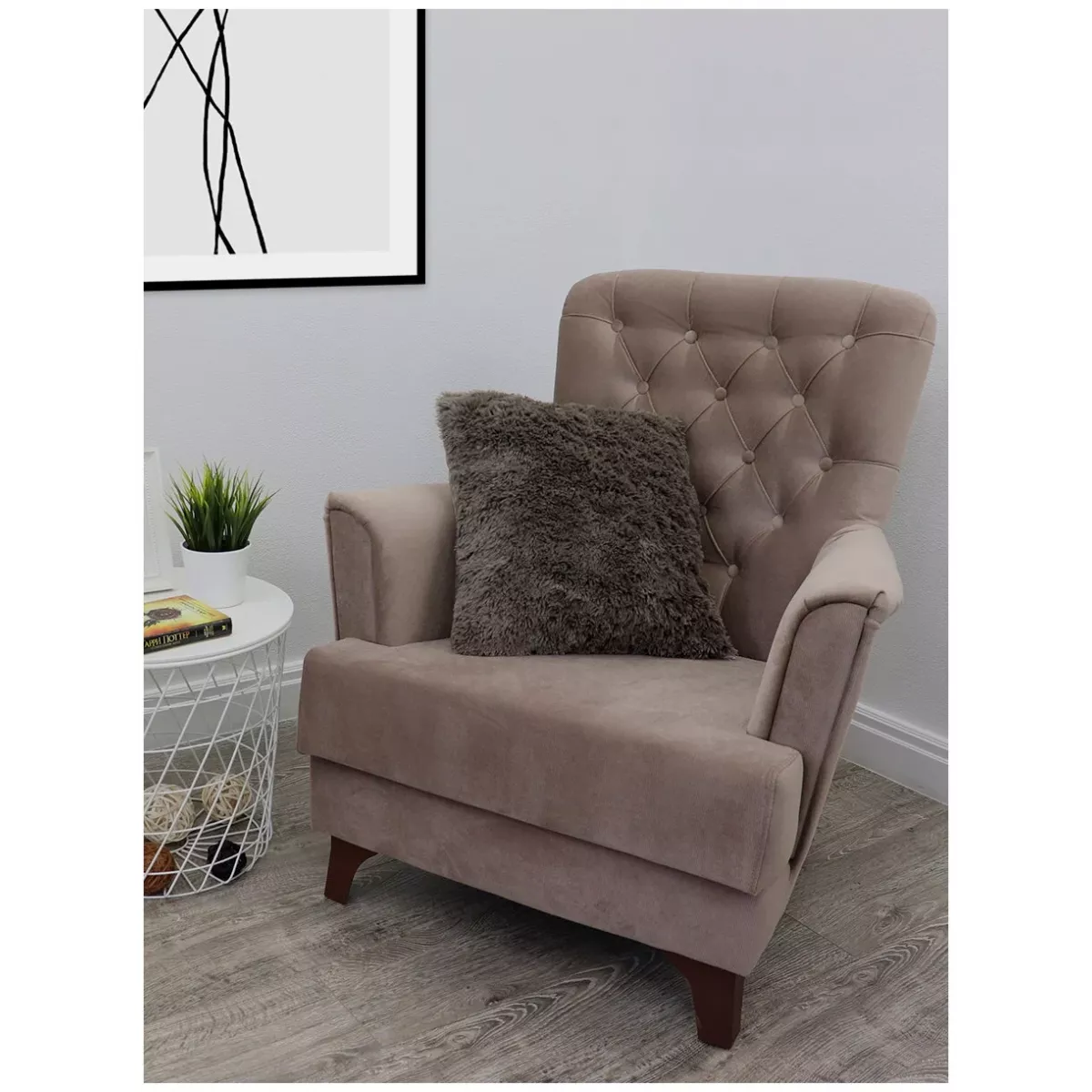 Декоративная меховая наволочка Texrepublic (коричневая), 48х48