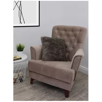 Декоративная меховая наволочка Texrepublic (коричневая), 48х48