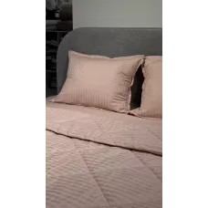 Комплект с одеялом DonCotton "Stripe Sateen" (пудра), евро