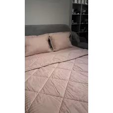 Комплект с одеялом DonCotton "Stripe Sateen" (пудра), евро