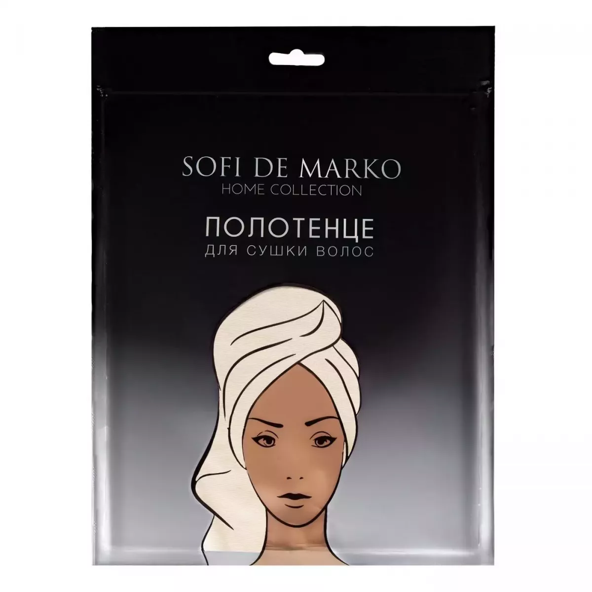 Полотенце для сушки волос Sofi De Marko "Beatrice" (крем) 26х58см