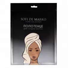 Полотенце для сушки волос Sofi De Marko "Beatrice" (крем) 26х58см
