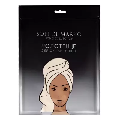 Полотенце для сушки волос Sofi De Marko "Beatrice" (крем) 26х58см